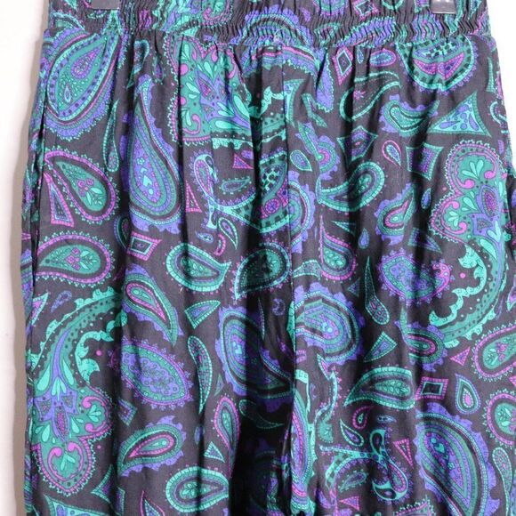 Vintage 1980's High Waist Paisley Tapered Leg Pants - Picture 6 of 10
